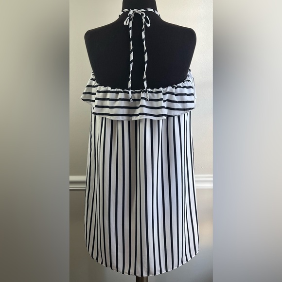 J. Crew Striped Ruffle Halter Dress Size Large - Picture 5 of 5